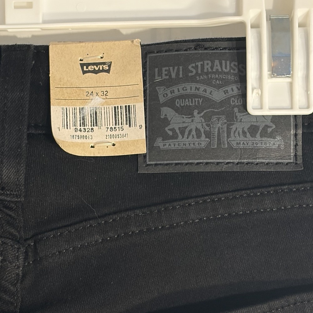 Levi's 725 High Rise Bootcut Jeans Womens 24X32 Black Stretch Denim - Picture 5 of 7